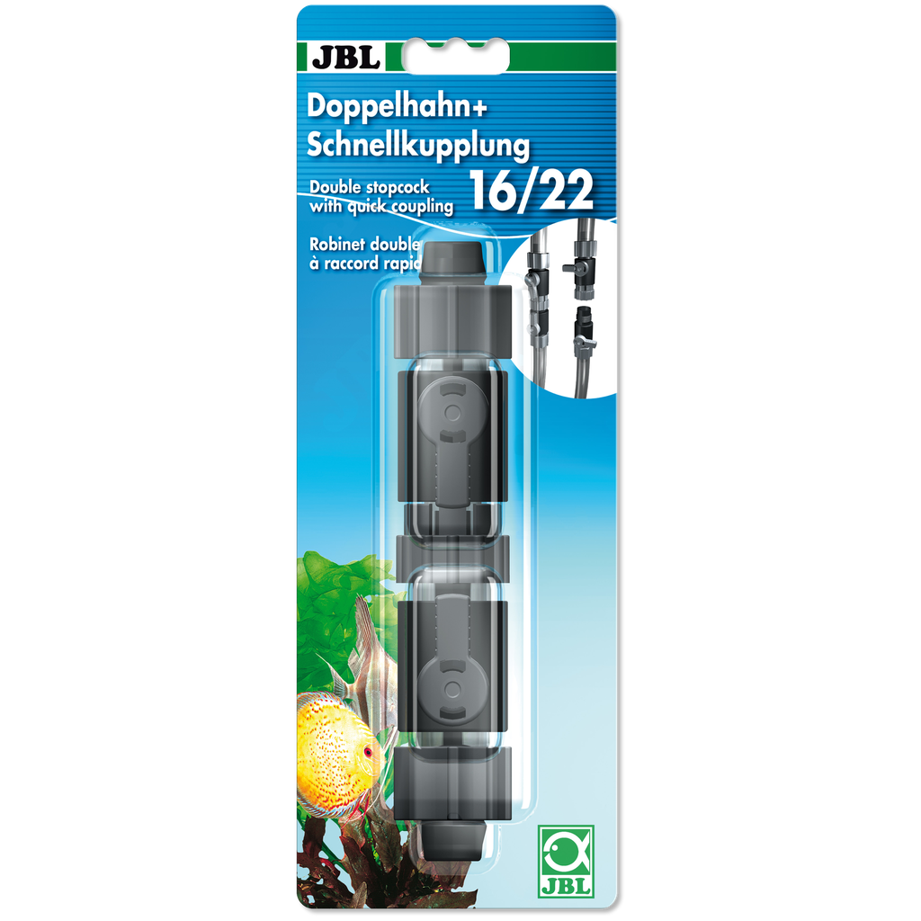 JBL Double Stopcock+Quick Coupling 16/22 - Aquatics Accessories.