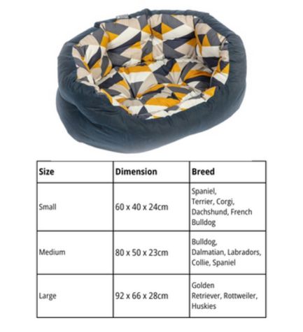 Danish Design Retreat Eco-Wellness Geo Tile Dog Bed - NAVY/80X50X23CM