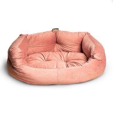 Regalia Velvet Deluxe Slumber Dog Bed - ROSE/76CM