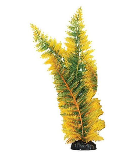 Hugo Kamishi Broad Leaf Fern Aquarium Plant Décor - YELLOW/30CM