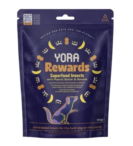 Yora Dog Rewards Superfood Insects with Peanut Butter & Banana - 100G