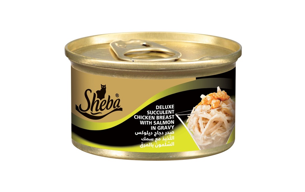 Sheba Deluxe Succulent Chicken Breast with Salmon in Gravy Wet Cat Food - 85G