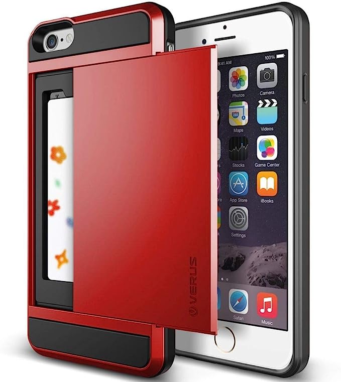 Verus Damda iPhone 6 Plus 5.5inch Case Dual Layer Protective with Card Slot Red