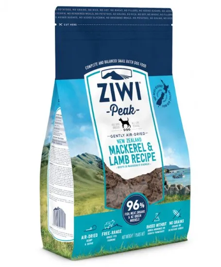 ZIWI Peak Gently Air Dried Mackerel & Lamb Recipe Dog Food 1kg