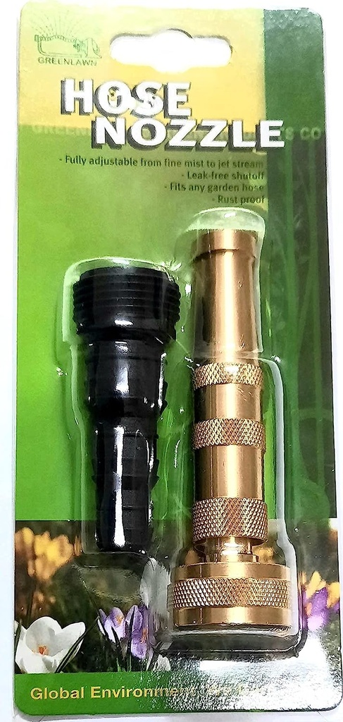 Green Lawn Brass Twist Hose Nozzle Gold Color