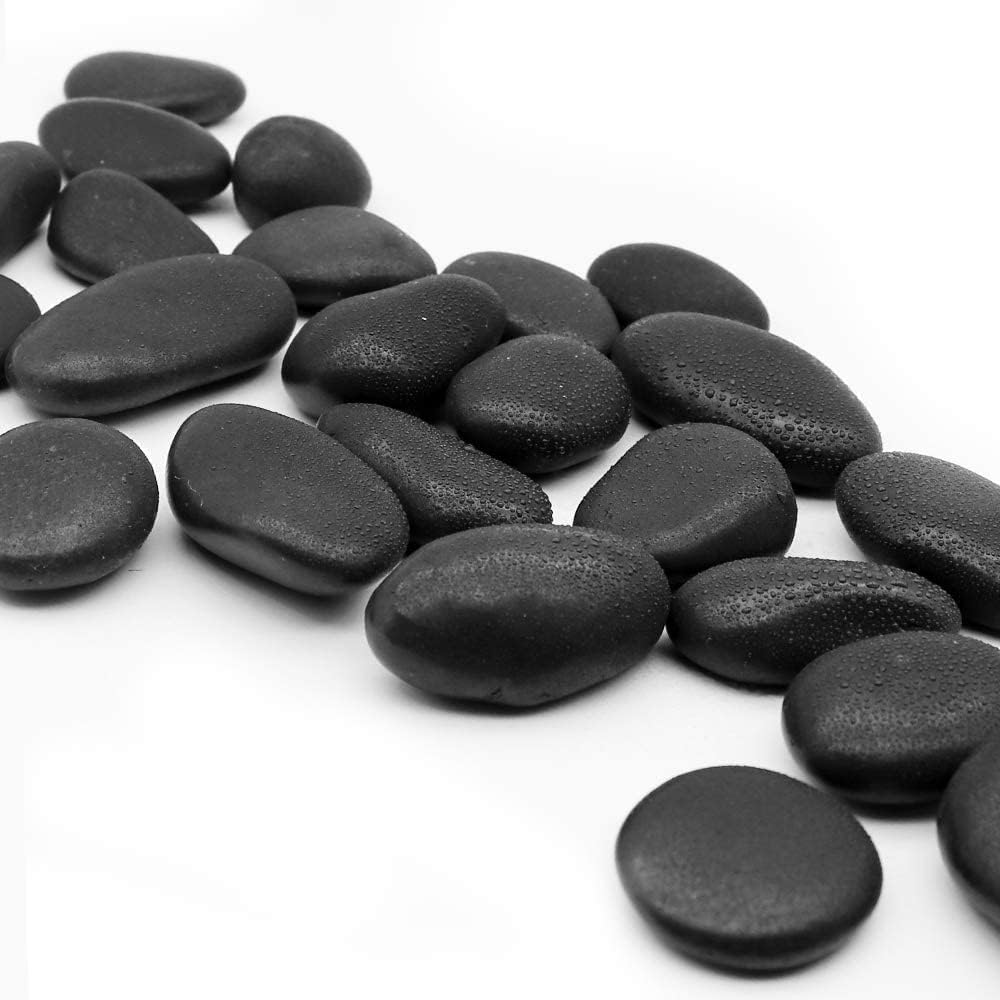 [PUR-BLK] Decor Magic Black Pebbles Decorative River Rocks Polished Stones for Landscaping 2-3cm 2kg 