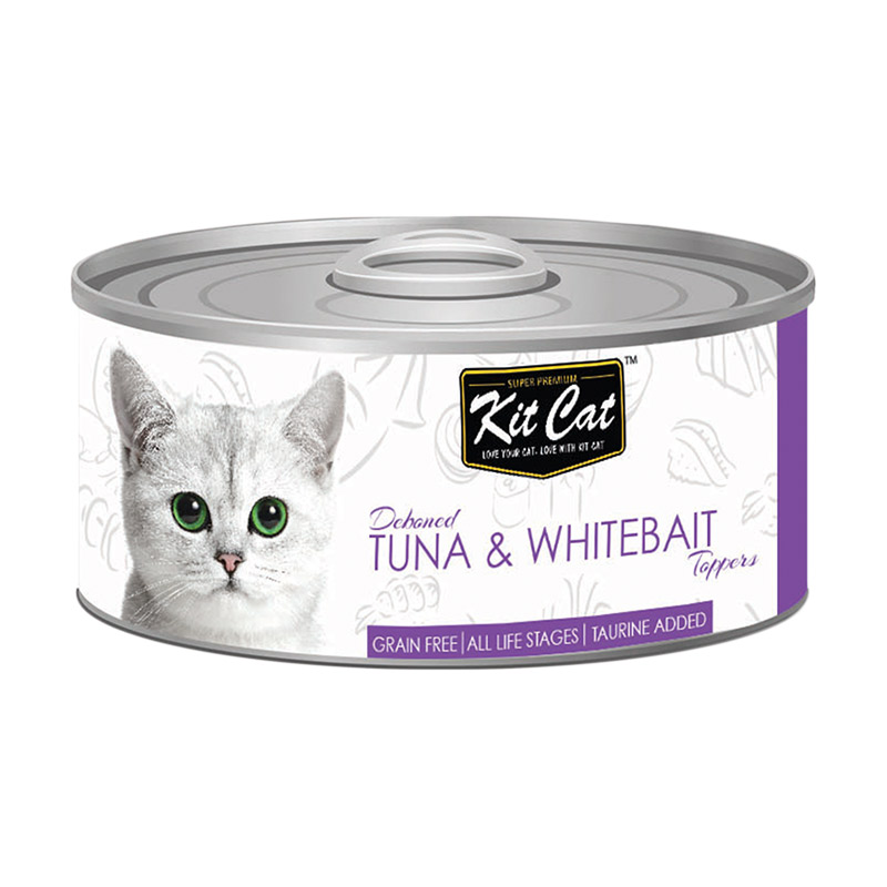 Kit Cat Deboned Tuna & Whitebait Toppers Canned Cat Food 80gm