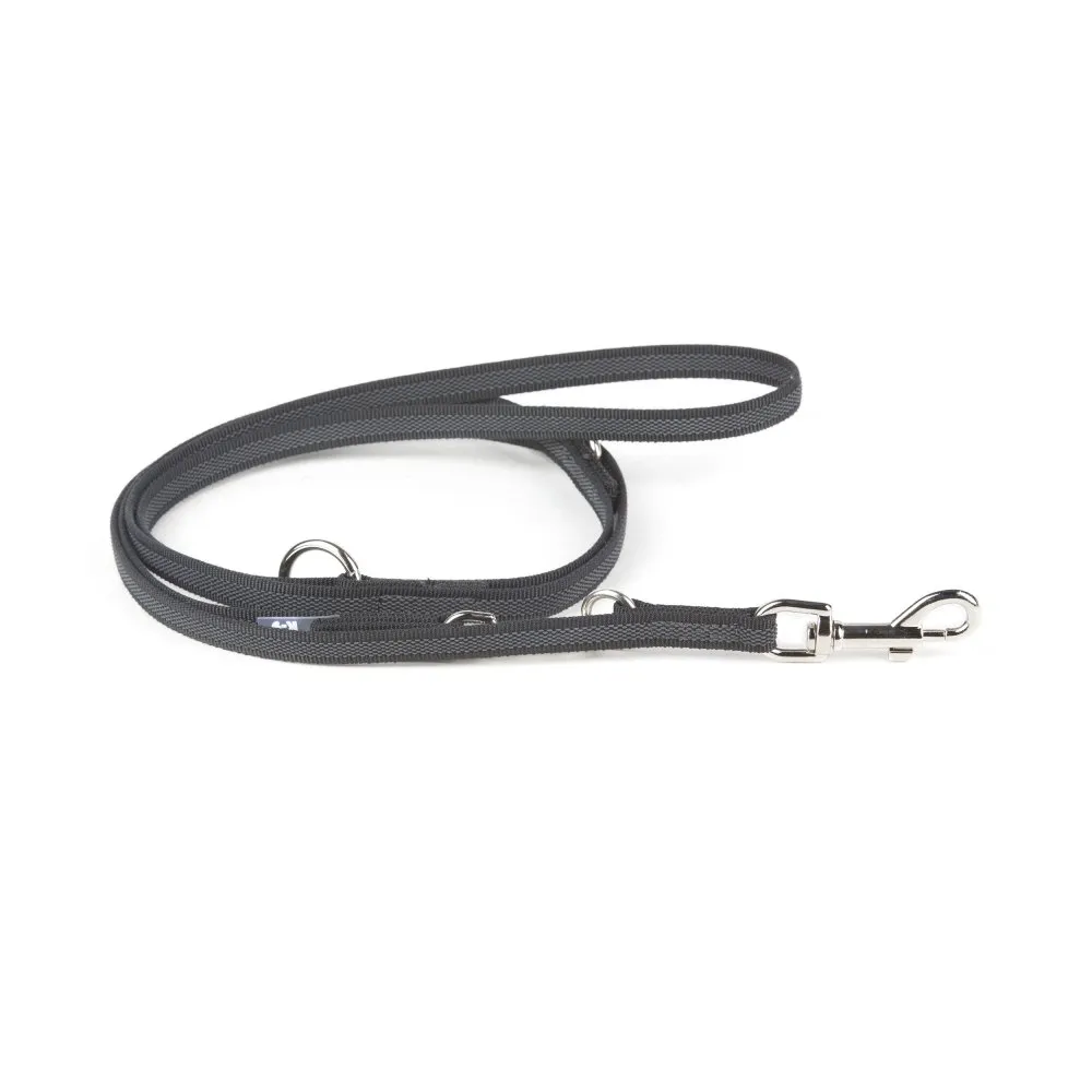 Julius-K9 Adjustable Leash Black Grey Width 2cm