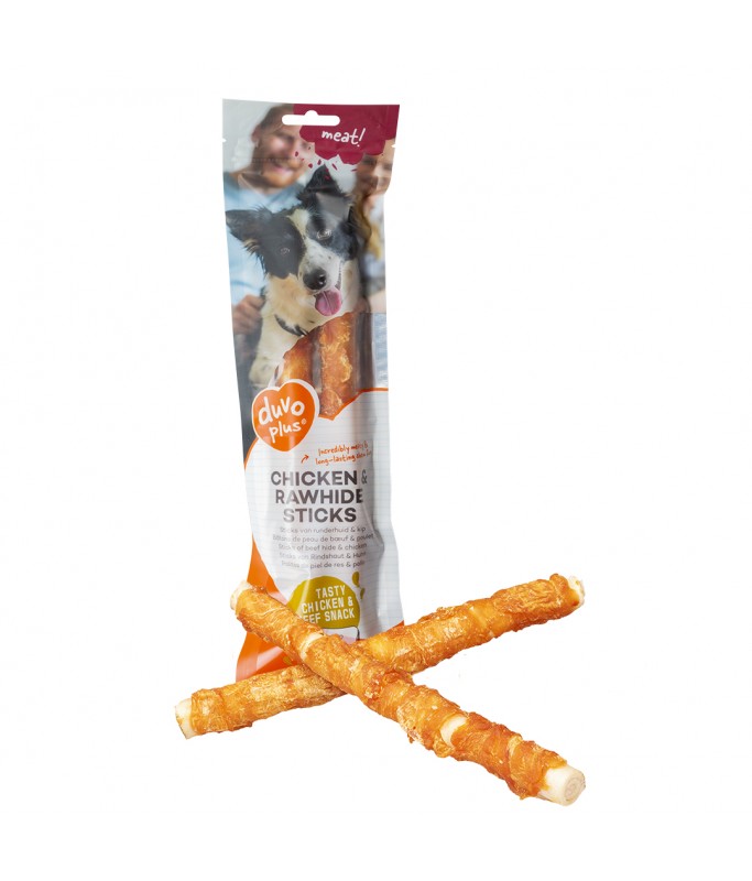 Duvo+ Meat! chicken & rawhide sticks large[Options - 25cm - 2 Sticks] 
