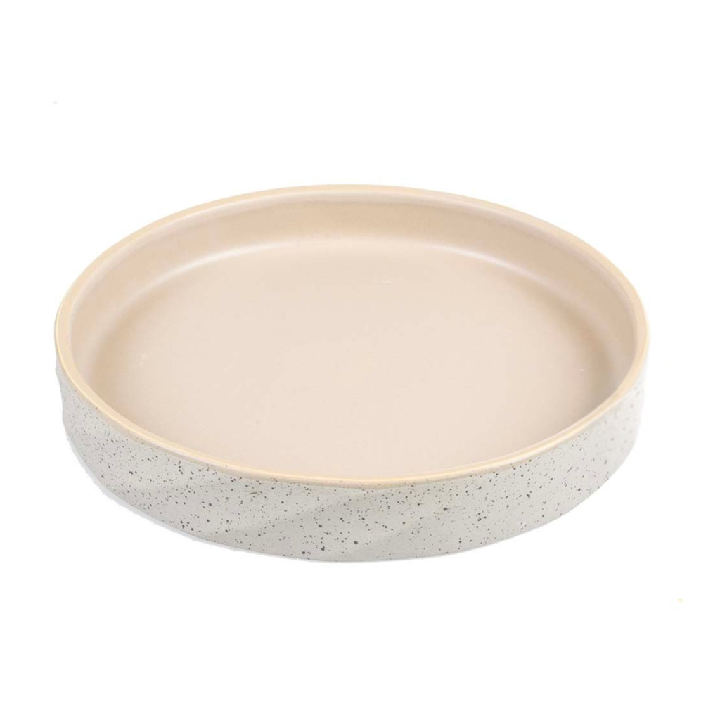 Duvo+ Feeding Plate-Stone-Wavy dune 260ml - 14,5x14,5x3cm [Grey-green]