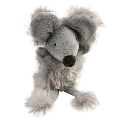 Duvo+ Cushy Big Ear Mouse Grey - Cat Toy 13.5x8.5x6cm (Catnip Inside) 