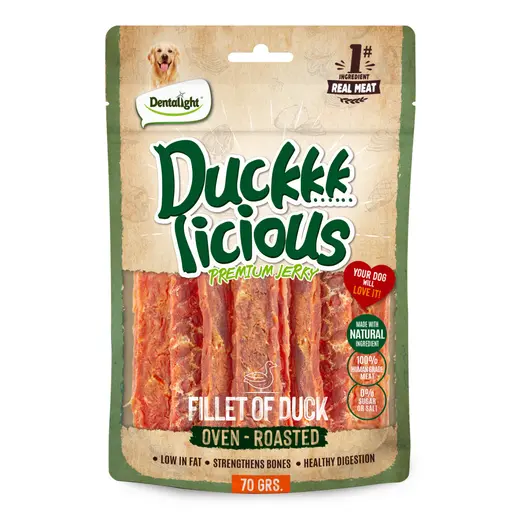 Dentalight Duckki Licious Jerky Treats For Dogs-Fillet of Duck 70gm