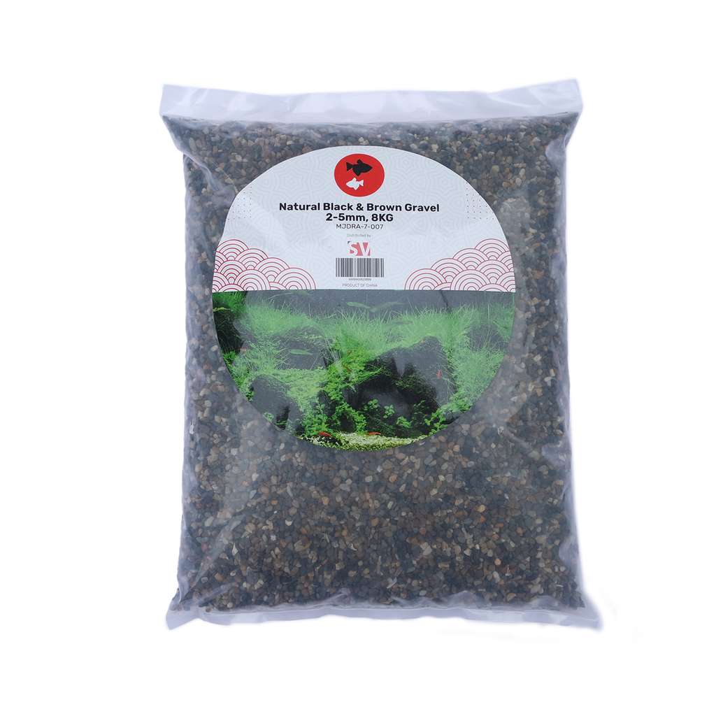 SV Aquarium Deco Natural Black & Brown Gravel, 2-5 mm, 8 kg