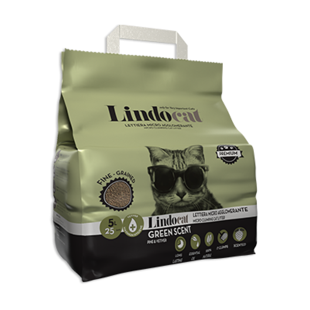 LindoCat Bentonite Green Scent (Pine and Vetiver Fragrance) 5 L