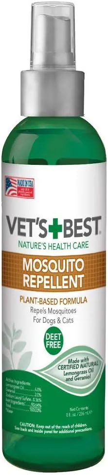 Vet's Best Nature's Health Care Mosquito Repellent Deet Free 8oz