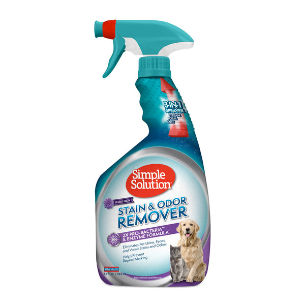 Simple Solution Stain and Odor Remover Pro Bacteria and Enzyme Formula Floral Fresh 32oz