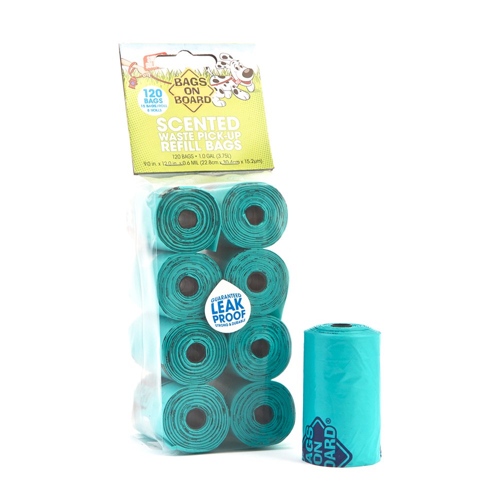BOB - Bags On Board Refill Bags Scented Green Roll 120bags  8x15