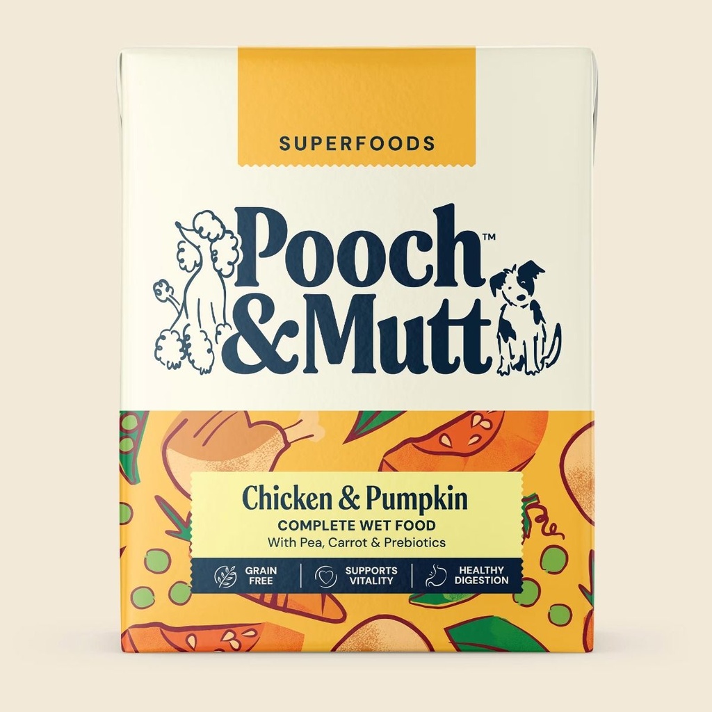 Pooch & Mutt Chicken, Pumpkin & Pea Complete Wet Dog Food 375g 375g