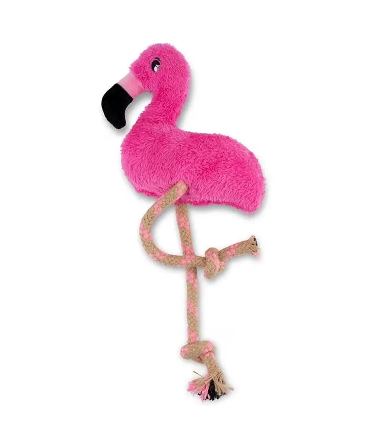 Beco Pets Dual Material Soft Flamingo Recycled Dog Toy PINK-Medium