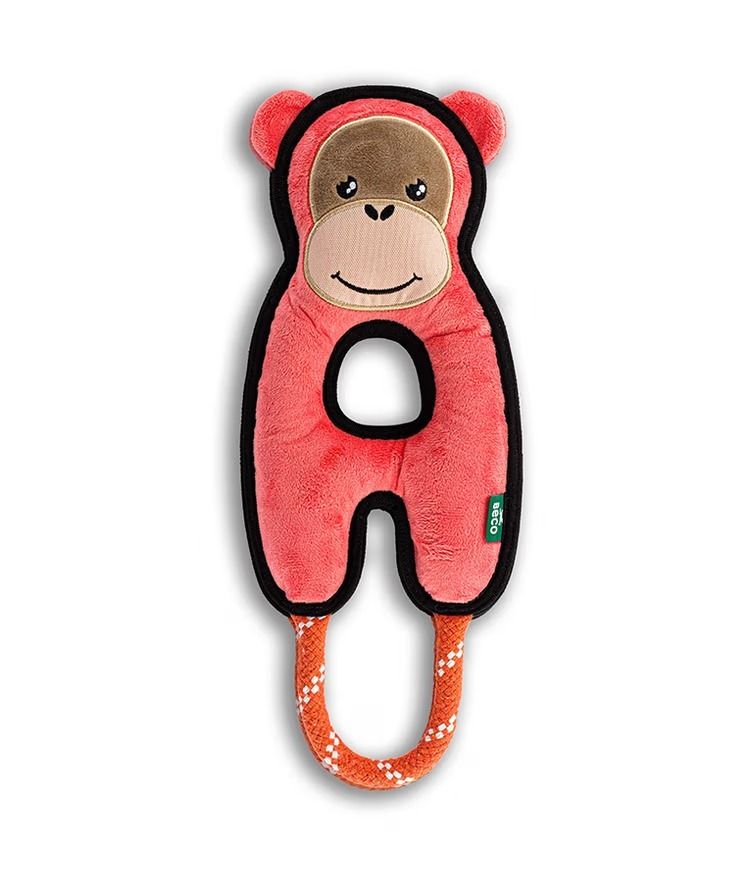 Beco Pets Rough & Tough Orangutan Recycled Dog Toy ORANGE-Large
