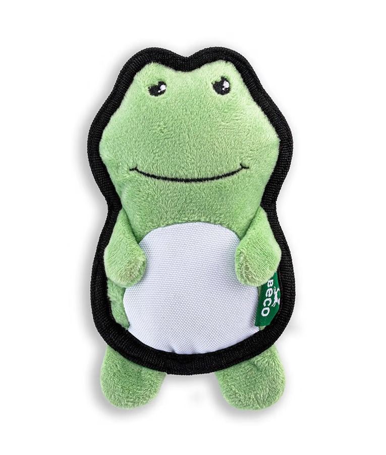 [BTT-756-FROG-GREEN-Small] Beco Pets Rough & Tough Frog Recycled Dog Toy GREEN-Small