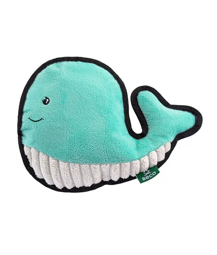 Beco Pets Rough & Tough Whale Recycled Dog Toy BLUE-Medium