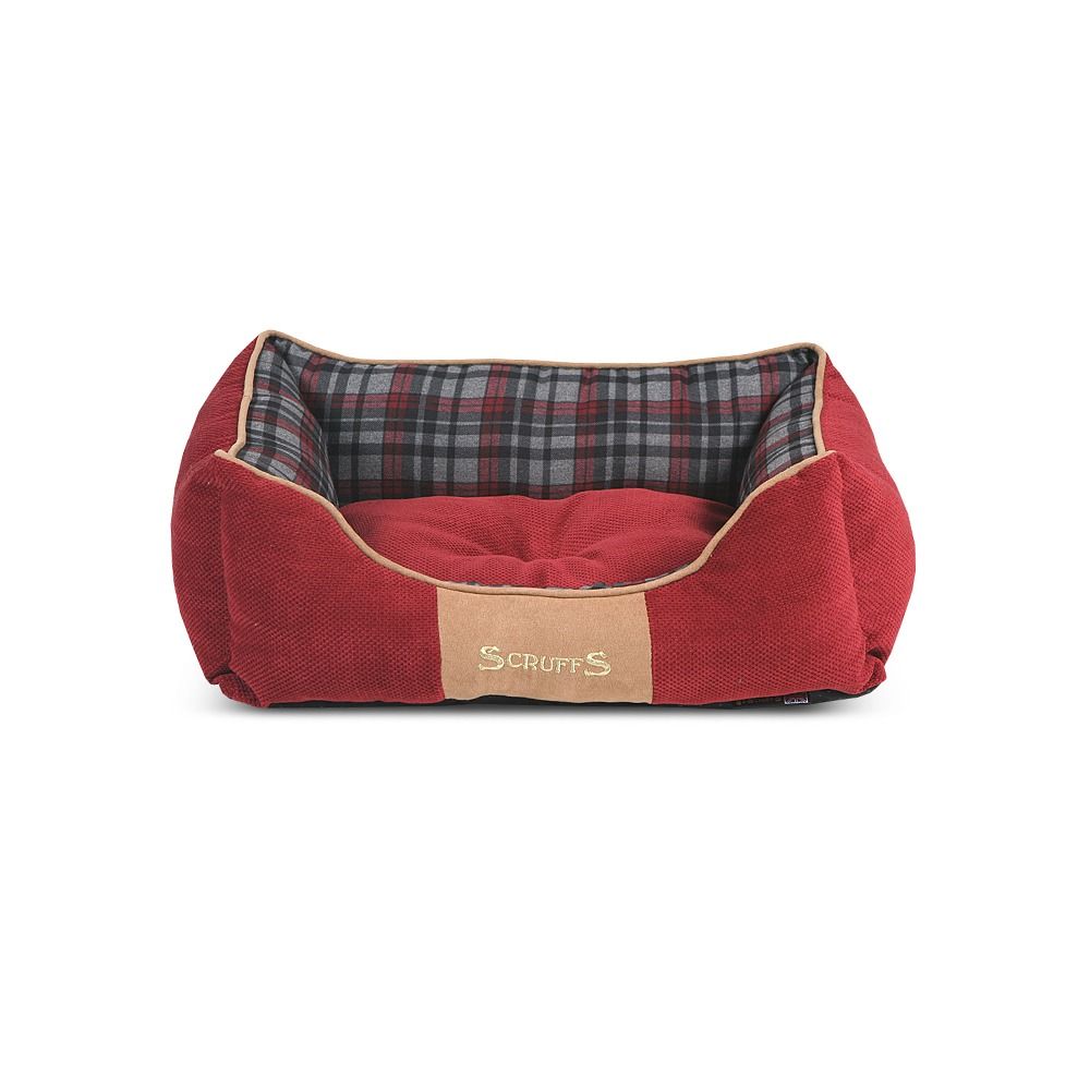 Scruffs Highland Box Dog Bed RED-X-Large
