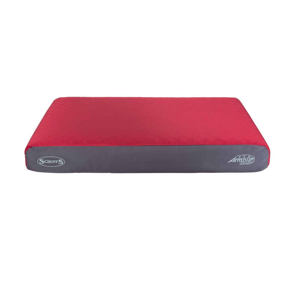 Scruffs ArmourDillo Battle-Ready Mattress Dog Bed RED-Medium