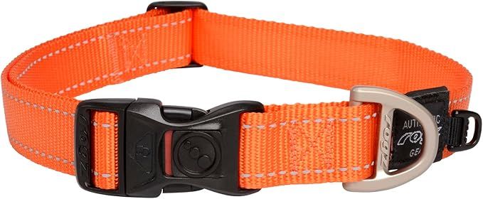 Rogz Utility Reflective Stitching Dog Collar ORANGE-Medium