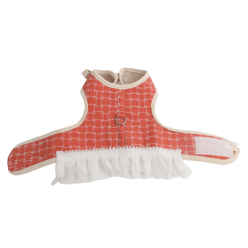 Helepet Nylon Small Pets Leash Harness Dress - M, RED