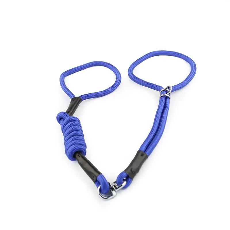 Helepet Adjustable Round Slip Dog Leash - L, BLUE