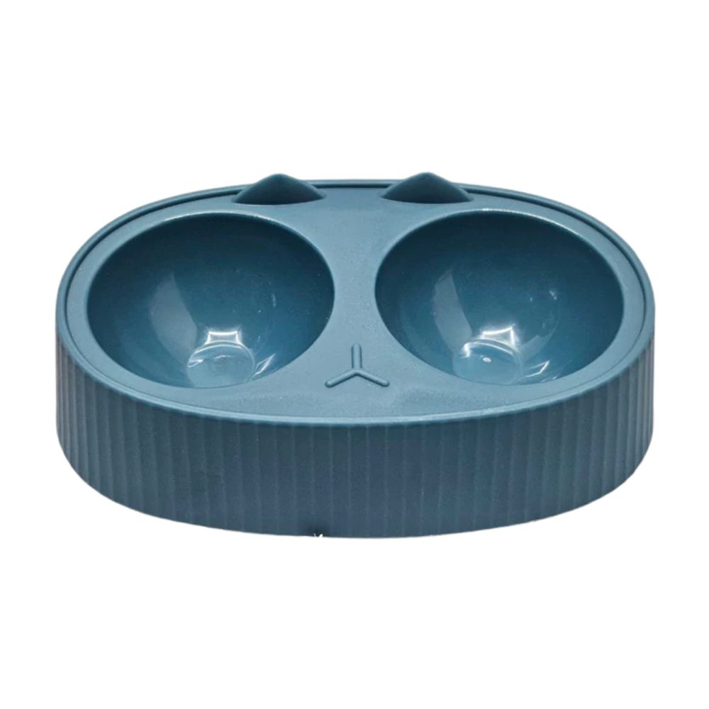 Cozy Paws Dual Feeding Bowl Plastic- 34x20x9cm-Blue