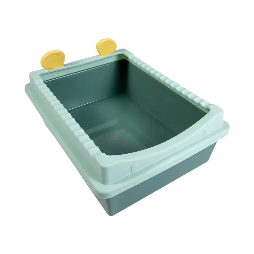 Cozy Paws Square Shape Open Cat Litter Tray with Scoop –38×29×13cm Green