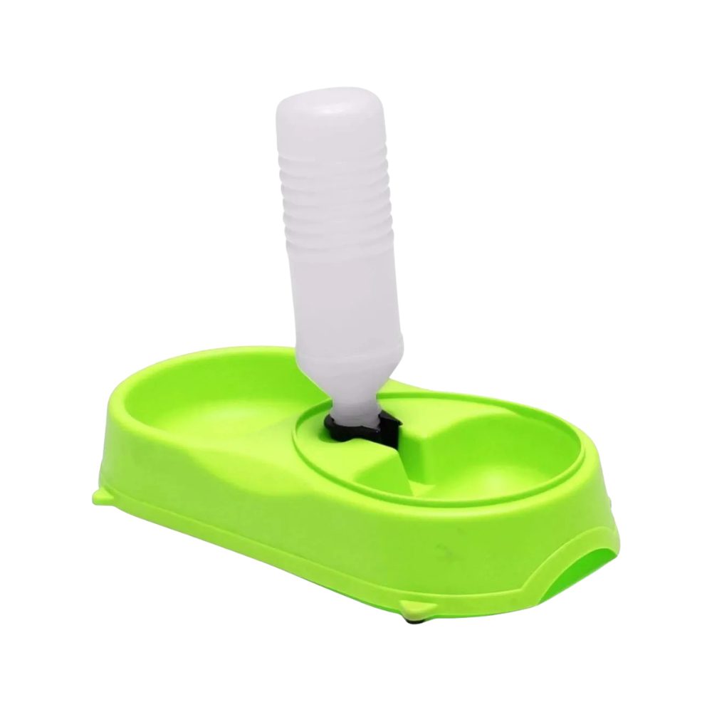 FinePet Food And Water Dispenser- 34.5*16.5*5.5cm Green