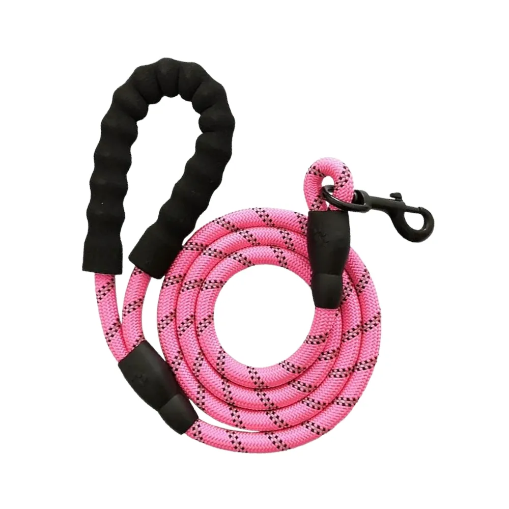 Cozy Paws Nylon Reflective Dog Leash – Pink, Small (150cm)