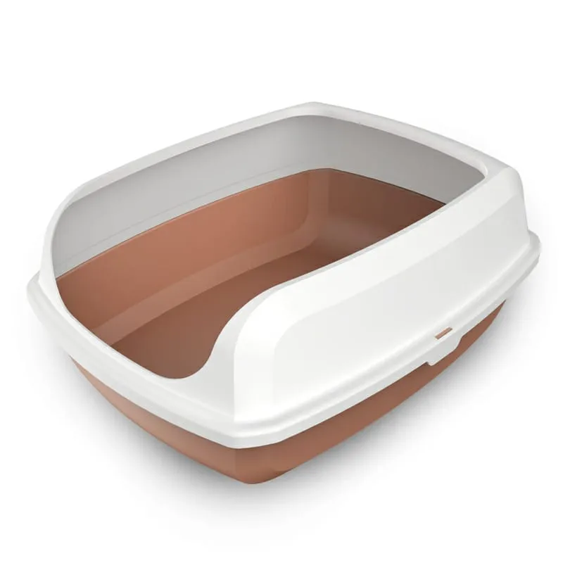 Open Cat Toilet Semi-Closed Anti-Overflow Cat Litter Tray – 45*33*20 Cm -Coffee