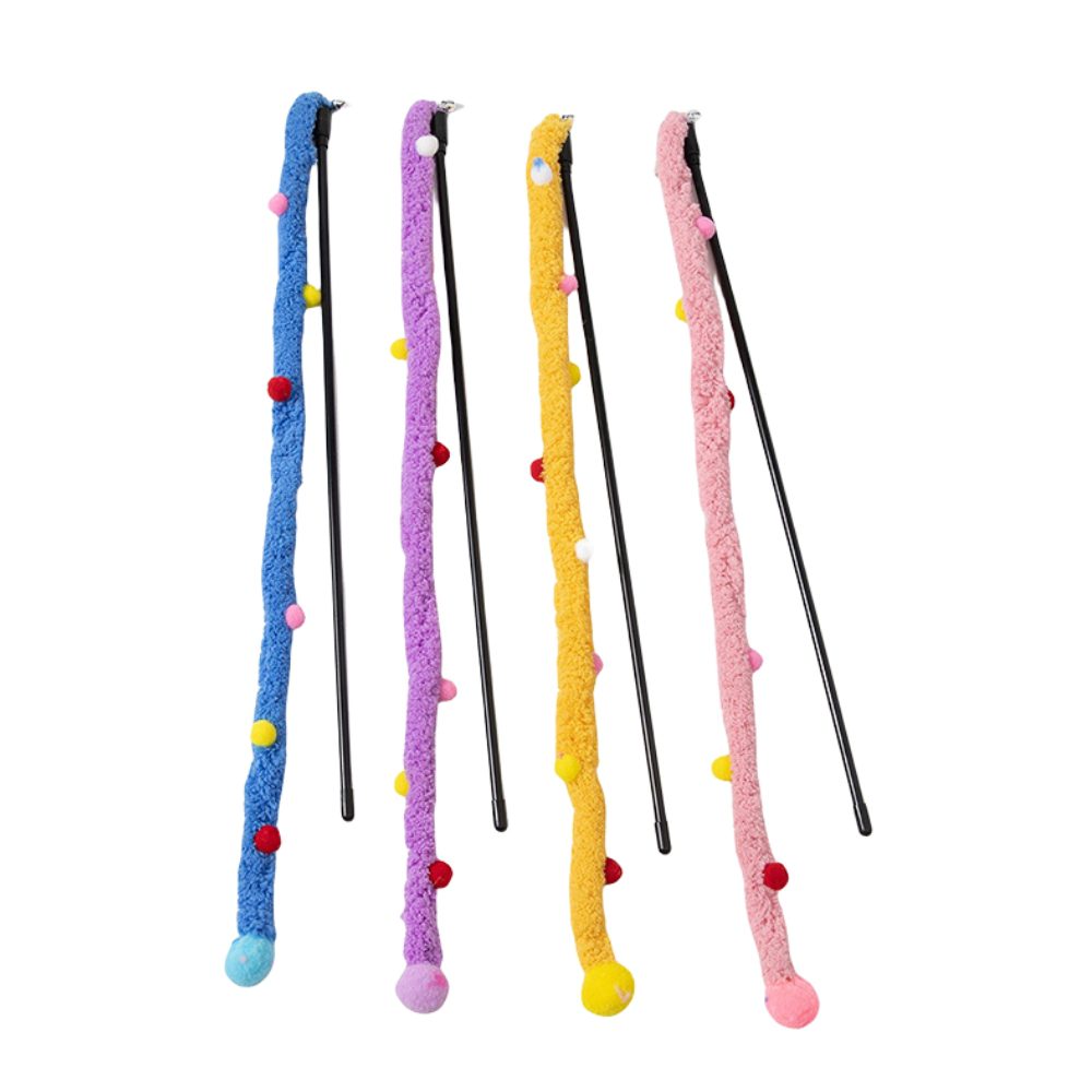 Cozy Paws Assorted Cat Teaser Wand with Long Plush Toy –50cm –Pack of 10