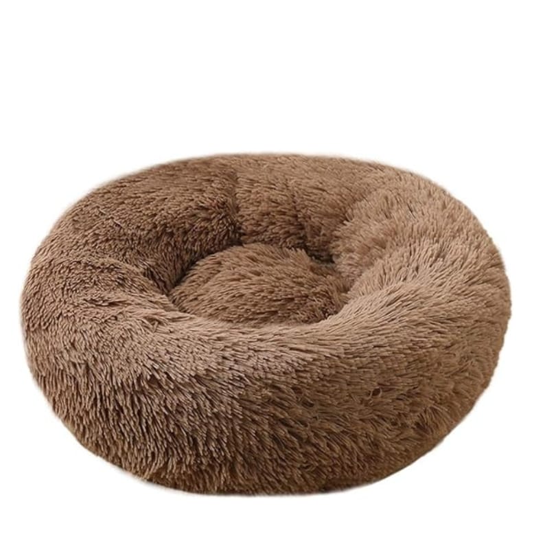 Coco Kindi Soft Plush Round Bed-Coffee - 60 CM