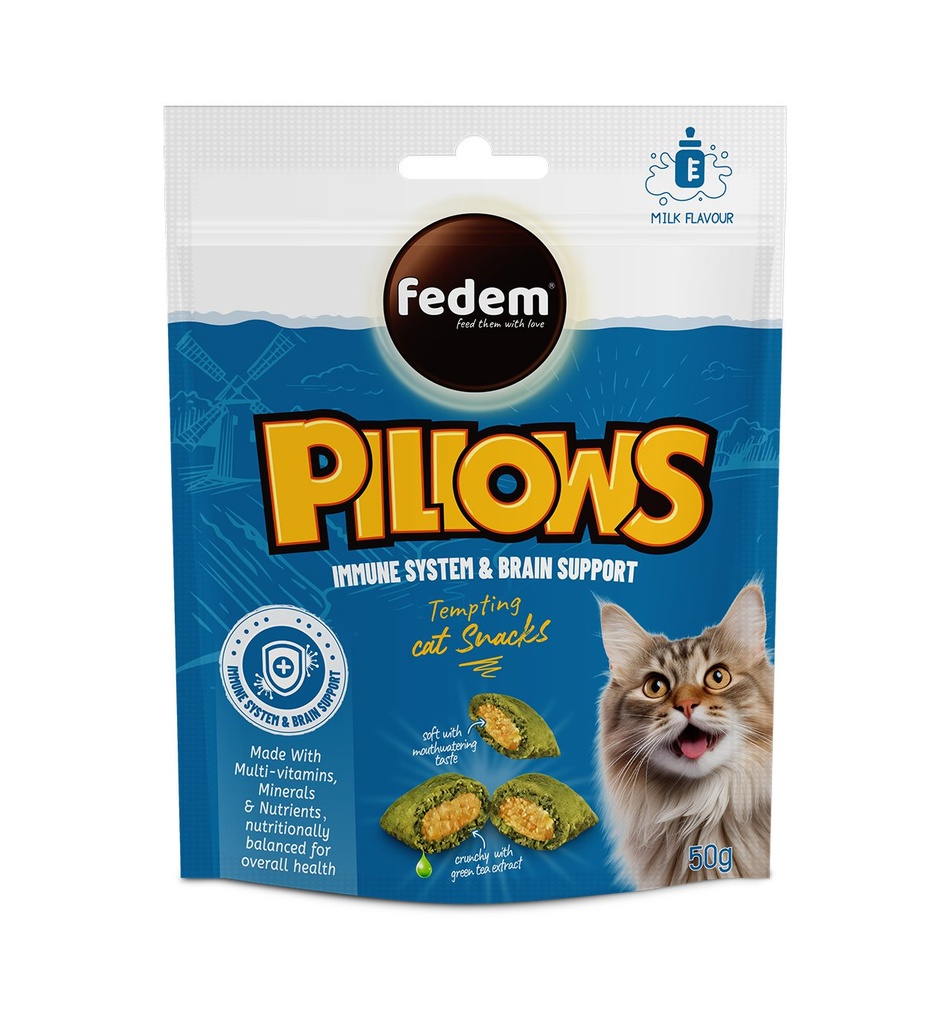 Fedem Pillows Cat Treats –Milk Flavour 50g