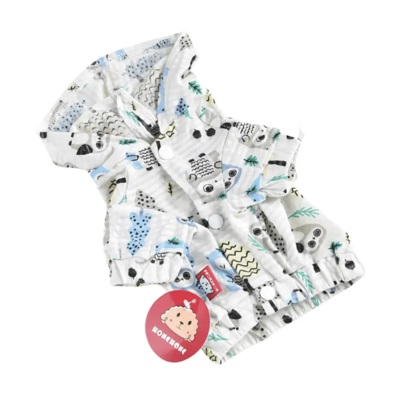 Hong Pet Animal Print Pet OutFit-White - M