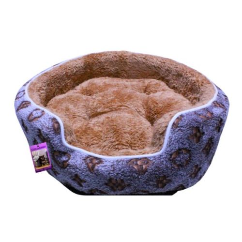 Coco Kindi Leopard Pattern Washable Round Fur Bed-Mixed Colour - Size #4