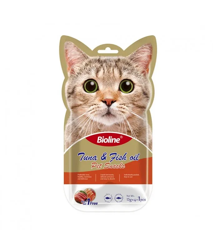 Bioline Cat Treats Tuna & Fish 5x15gm
