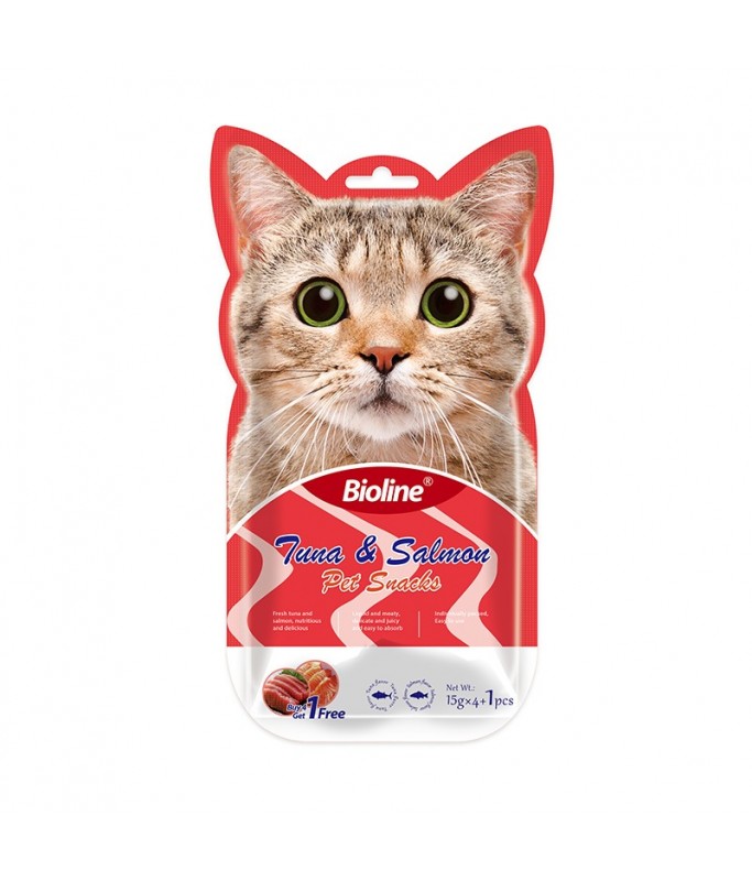 Bioline Cat Treats Tuna & Salman 5x15gm