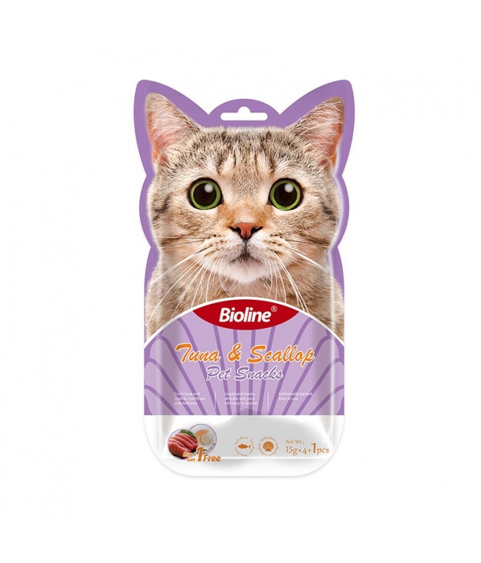 Bioline Cat Treats Tuna & Scallop 5x15gm