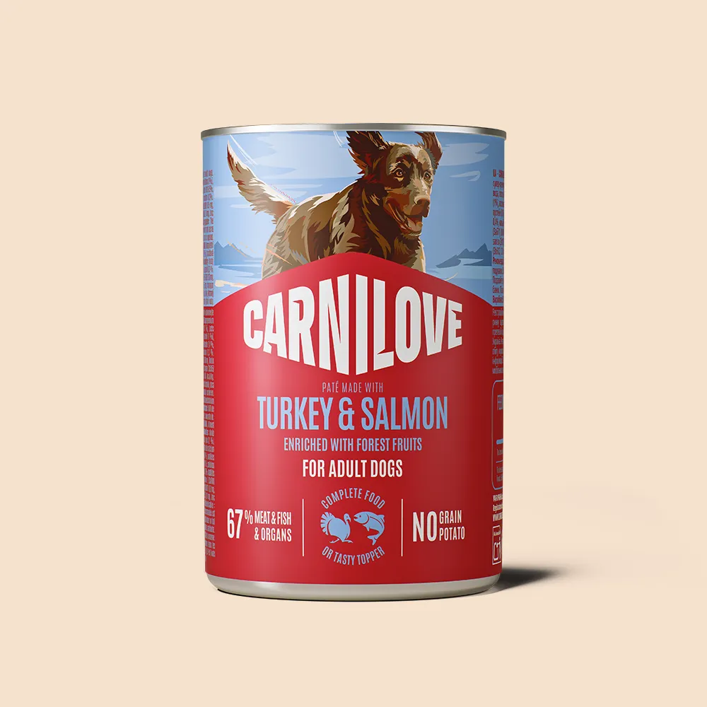 [8595602582839] Carnilove Turkey & Salmon Pate Can Wet Dog Food 400g