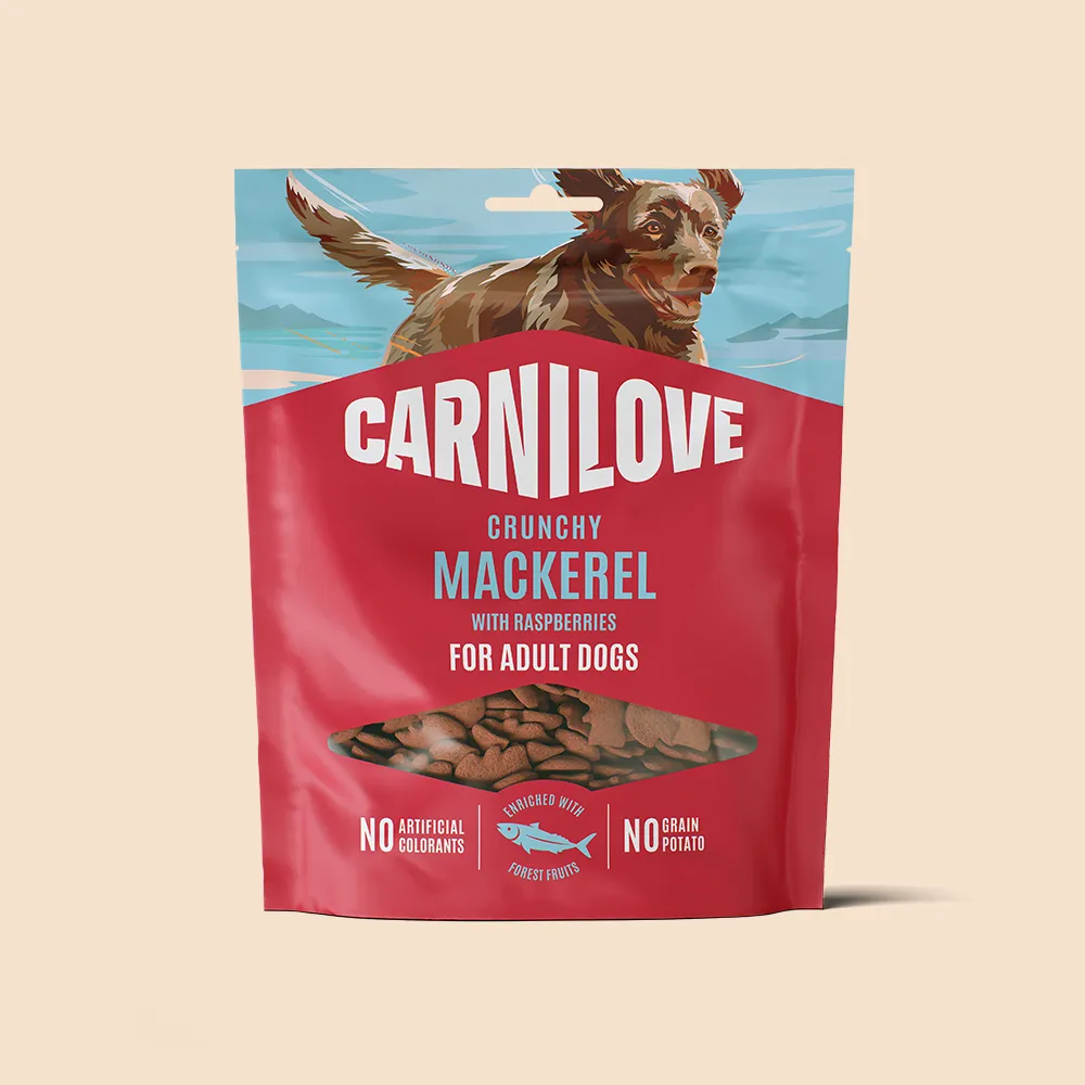 [8595602582617] Carnilove Mackerel with Raspberries Crunchy Snack for Dogs 200g