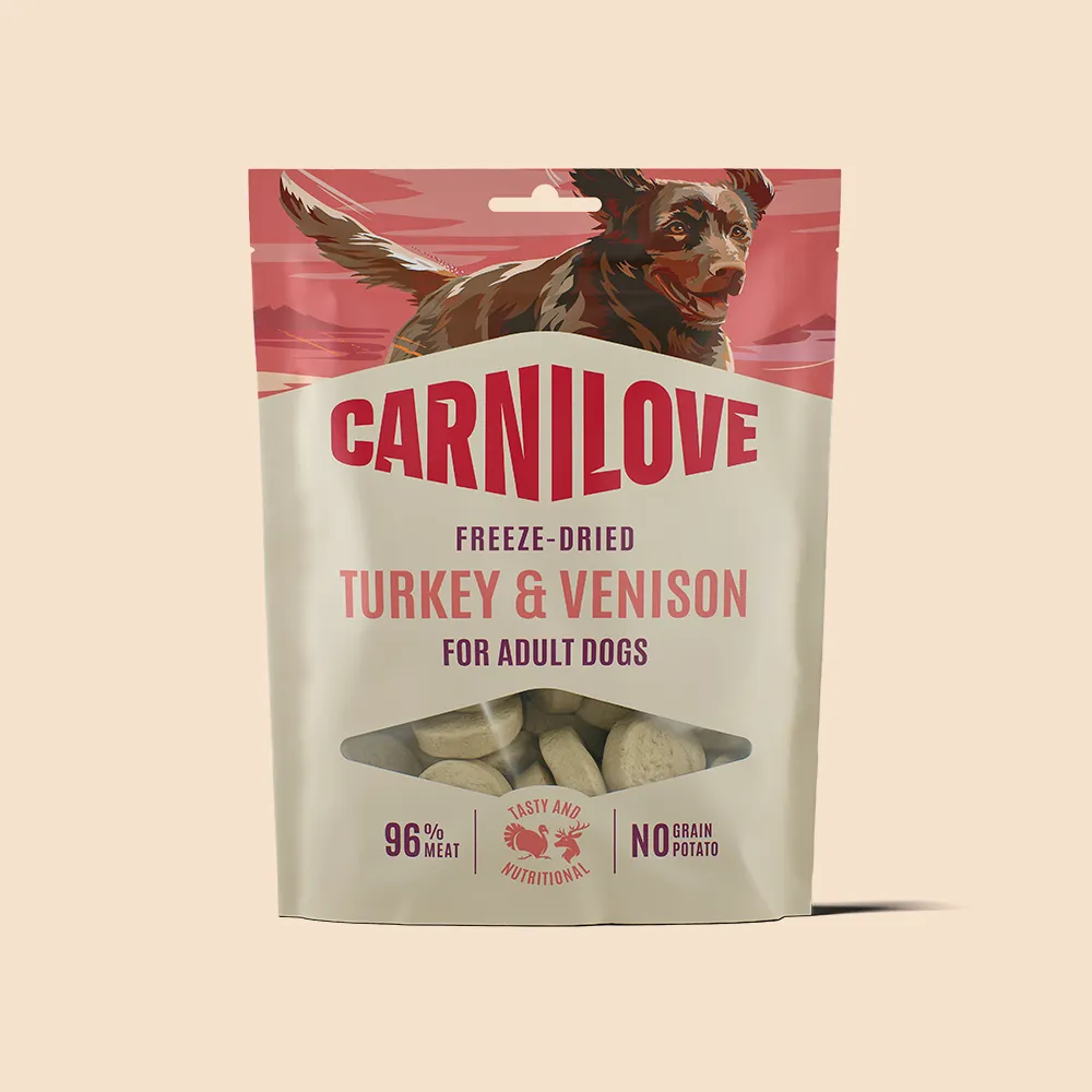 [8595602583638] Carnilove Turkey & Venison Freeze Dried Snack for Dogs 60g