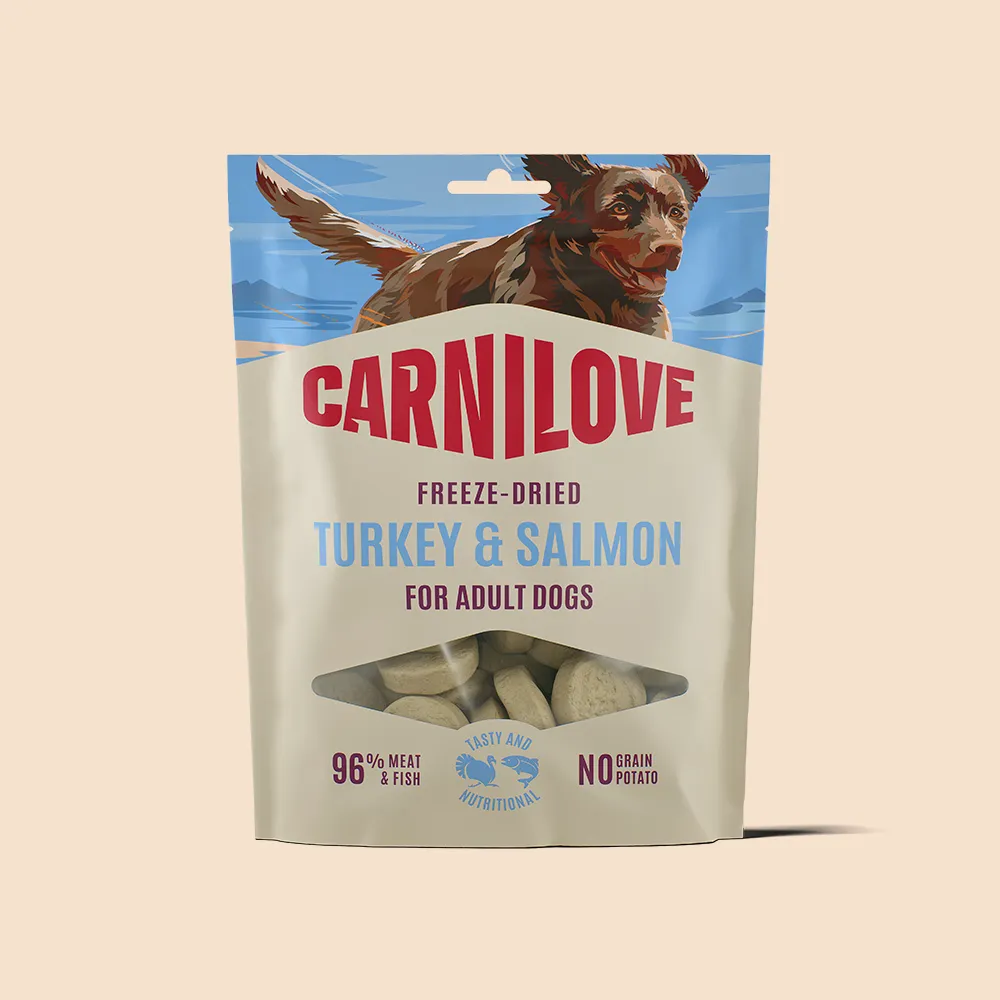[8595602583645] Carnilove Turkey & Salmon Freeze Dried Snack for Dogs 60g
