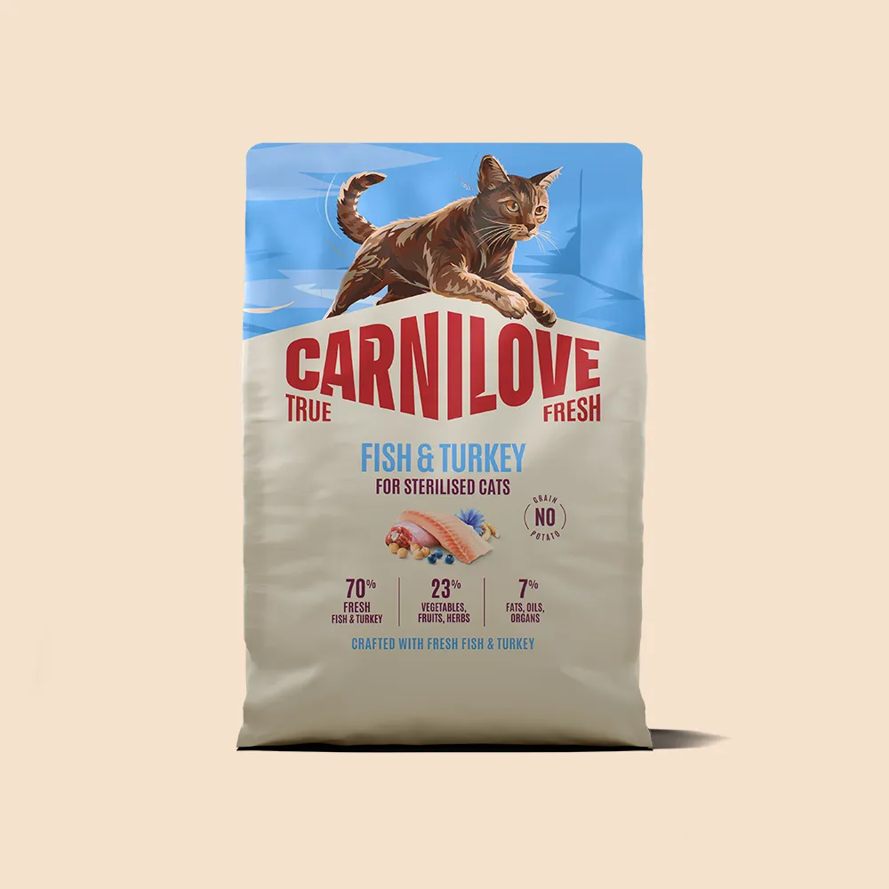 [8595602582419] Carnilove True Fresh Fish & Turkey for Sterilised Adult All Breeds Dry Cat Food 2kg