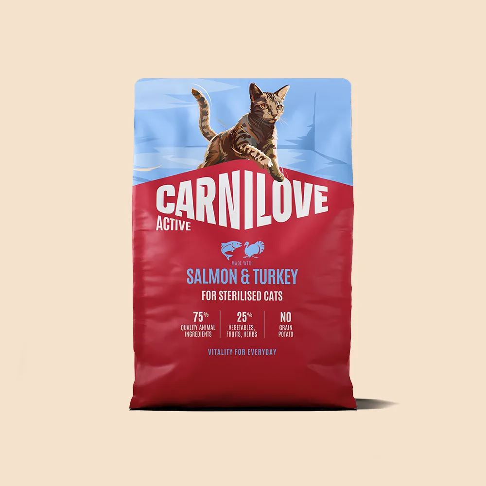 [8595602581559] Carnilove Active Salmon & Turkey for Sterilised Adult All Breeds Dry Cat Food 2kg